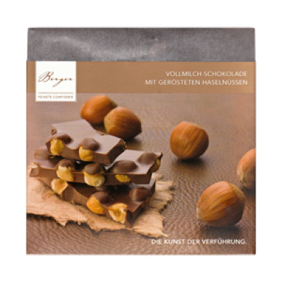 Berger Vollmilchschokolade mit ger�steten Haseln�ssen, 90g