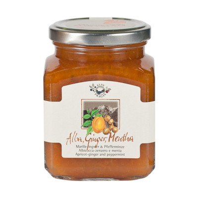 Alpe Pragas Fruchtaufstrich, Marille-Ingwer & Pfefferminze, 335g